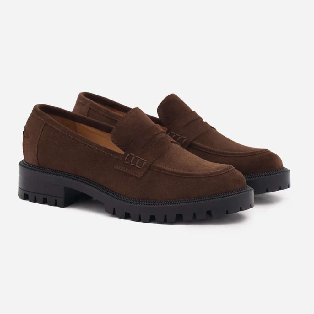 Beckett Simonon Georgia Loafer in water-repellent brown suede (size 7)